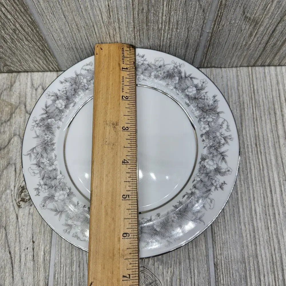 Set Of 4 Sango‎ Florentine Bread & Butter Plate Vintage Japan Platinum Trim